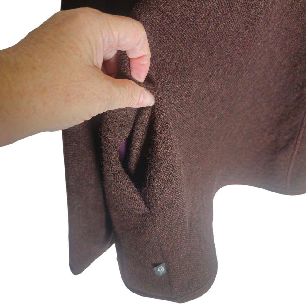 Mountain Hardware Sarafin Wrap Sweater Cardigan Brown/Gray Sz L Quilted Granola - Picture 11 of 14